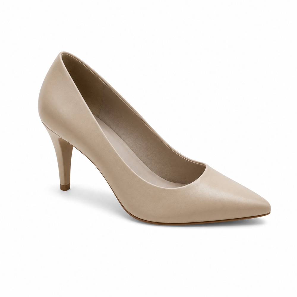 Tahari Nude Leather Pointed Toe Pumps | Size 8 | Classic Stiletto Heel